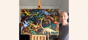 Gary Armer Life Finds a Way British Art Prize Dinosaur Painting