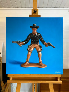 Retro Toy Lone Cowboy Painting