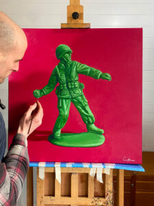 Gary Armer Artist painting Toy Soldier