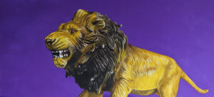 Retro Toy Lion Painting
