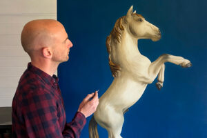 White Horse Figurine Painting