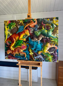 Organised Chaos Dinosaur Oil Painting