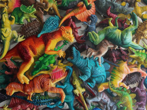 The Land Before Time Toy Dinosaur Oil Painting by Gary Armer