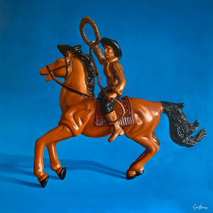 Lasso Cowboy Oil Painting by Gary Armer