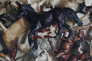 Black Horse Oil Painting Detail