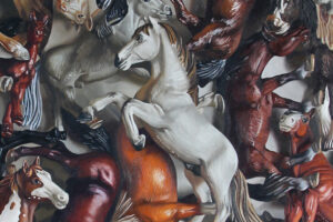 Gary Armer Toy Horses Oil Painting Detail