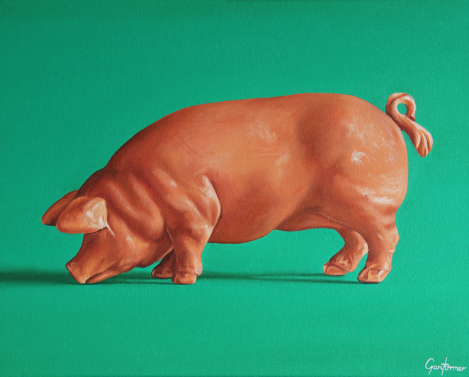 All the way home Pig Oil Painting by Gary Armer