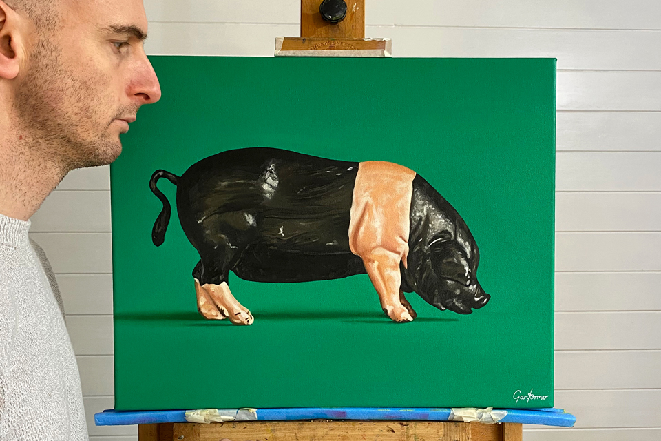 Gary Armer with Stayed home artwork