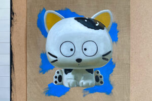 Retro Soft Vinyl Toy Cat Painting