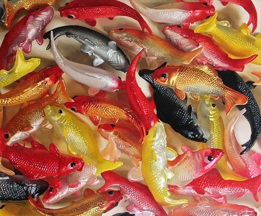 Perseverance-Koi-Carp-Organised-Chaos-Painting-by-Gary-Armer Perseverance Koi Carp Organised Chaos Painting by Gary Armer