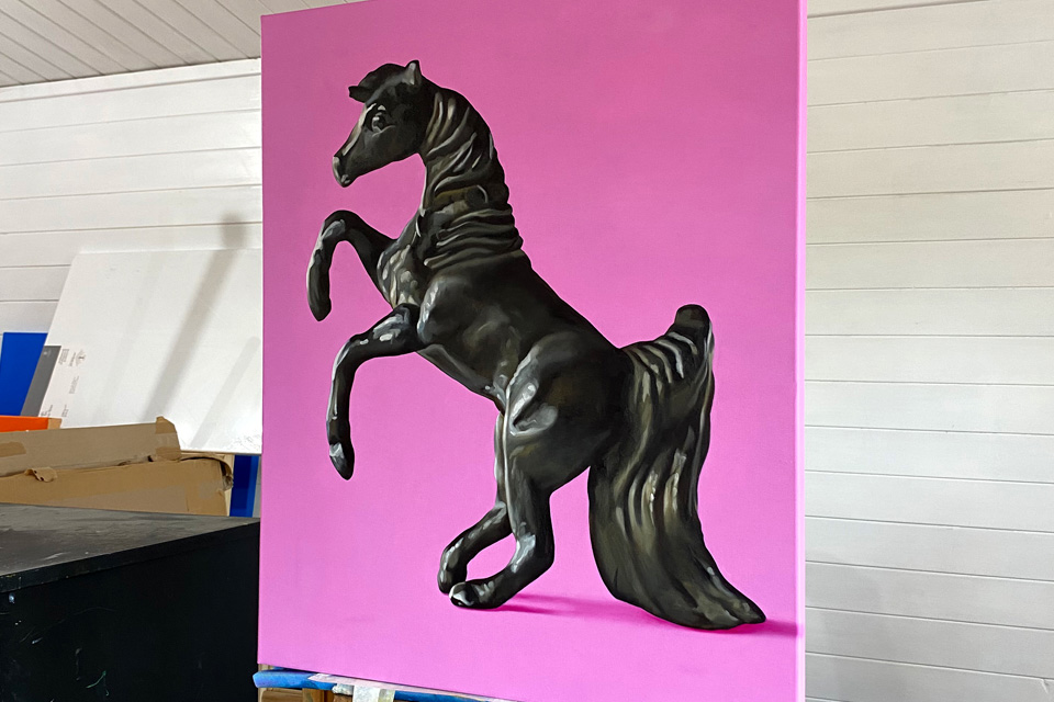 Black Horse on Easel